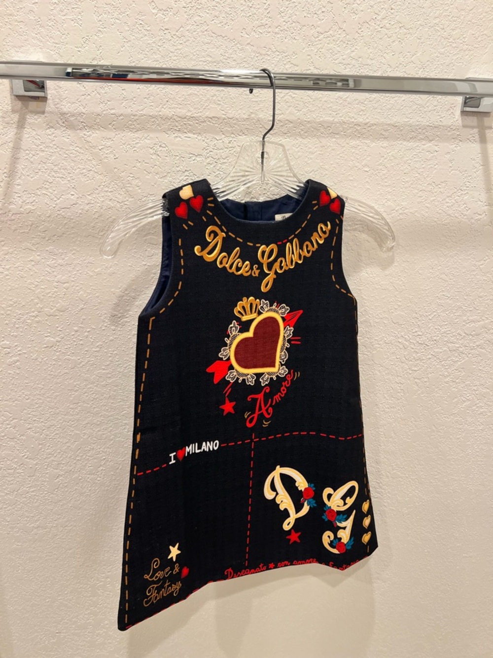 Black Girl Dress with Heart and other Appliqués